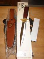 SOG Desert Dagger (Leather) with accessories - box, leather sheath, papers (Photo:Sam Pessin)
