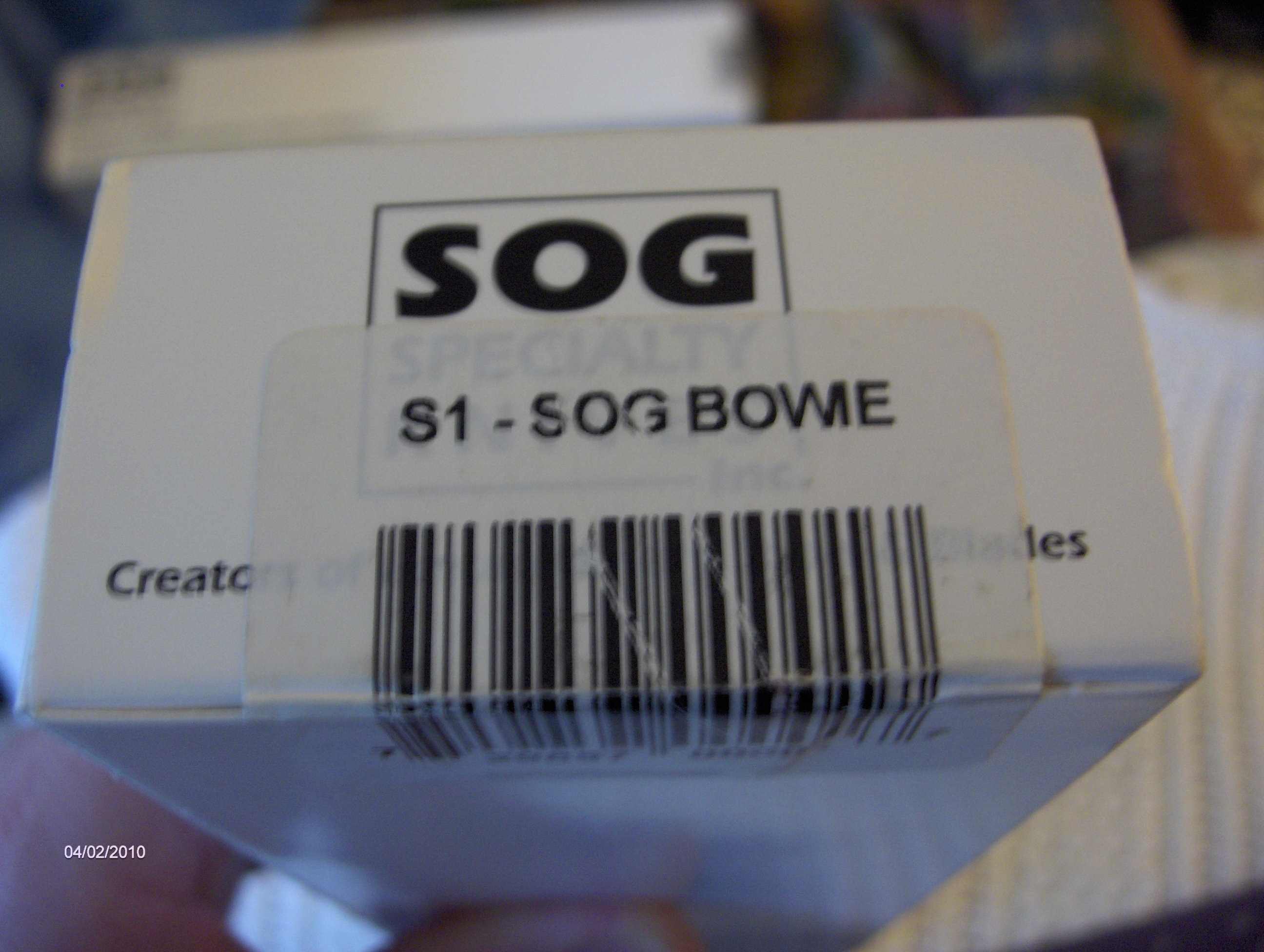 SOG S1 Bowie box label